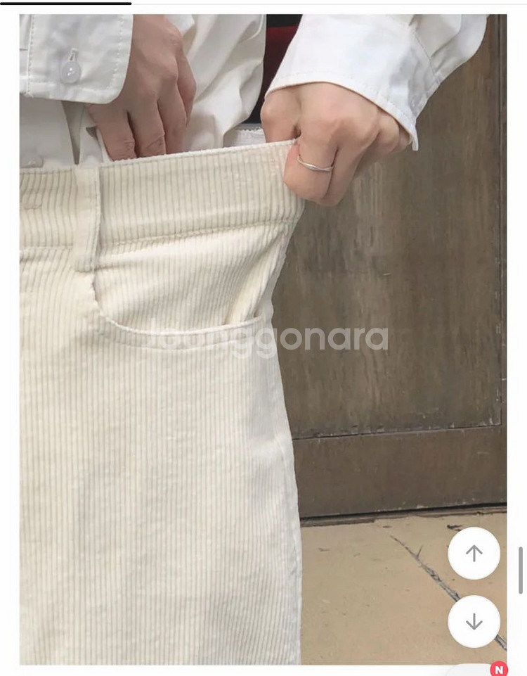고고싱 코듀로이 밴딩 팬츠/골덴바지 아이보리(택포1.3)--5