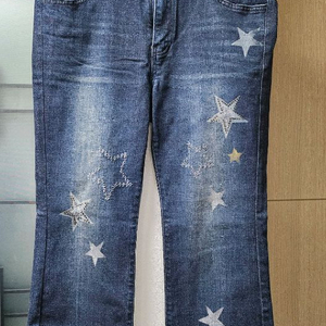 스타 패턴 데님 팬츠