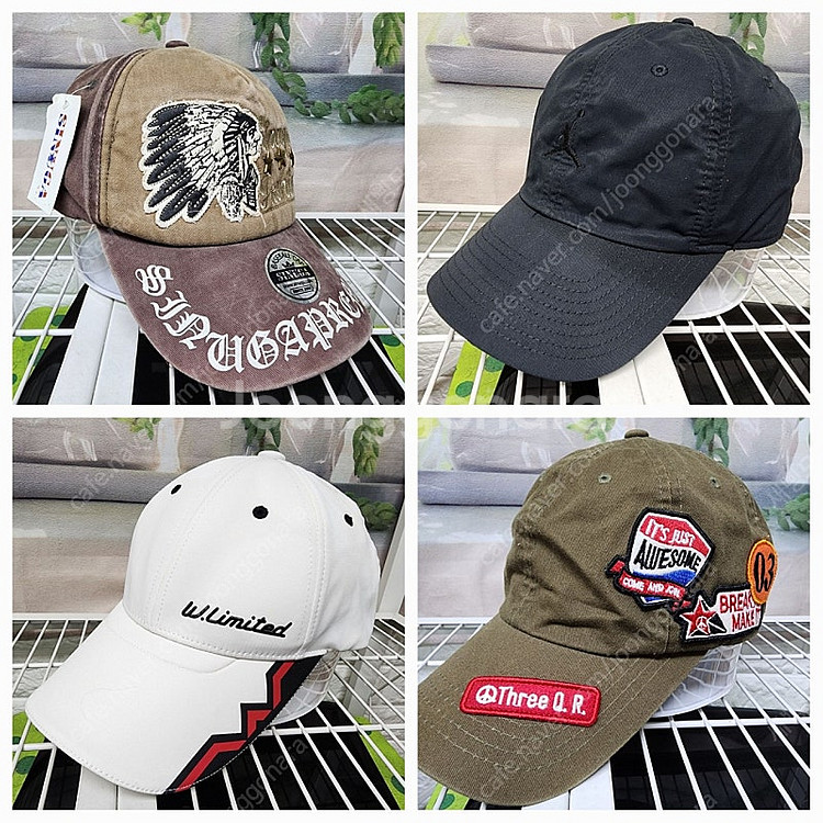 와이드앵글외 작업모자 남성모자 볼캡 작업용모자 4개 KD05--0