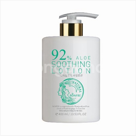 봉프레 92% 알로에 수딩로션 400ml 수분로션 유아부터 어른까지 촉촉 보습 쿨링 미개봉 새제품--3