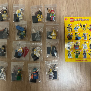 레고 미니피규어 미피 시즌1, 2, 11, 12, 13, 16, 18, 22, 25, 26, 27 세트 팝니다.
