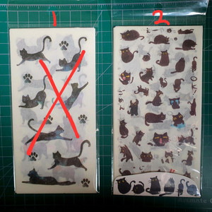 (처분) 다꾸 고양이 스티커 6장 (칼선o)