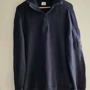 CP컴퍼니 블랙 하프 니트 집업 52 사이즈(국내105)