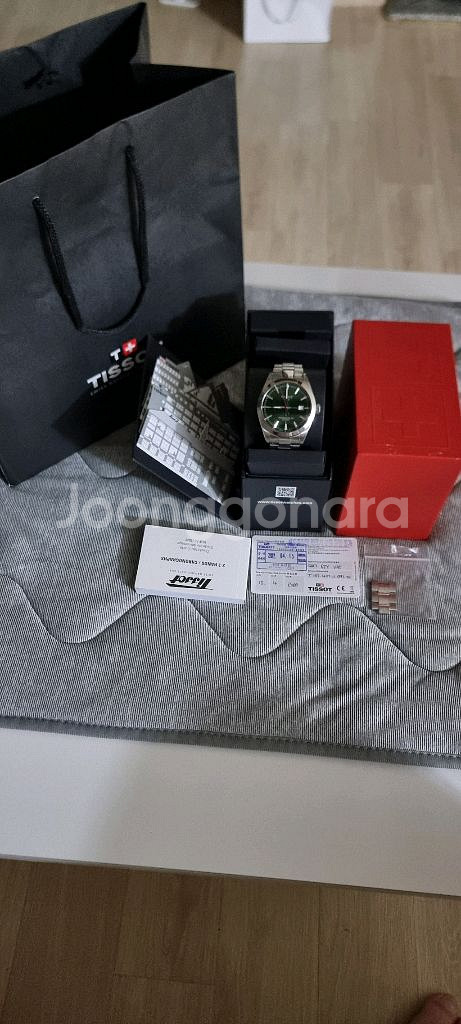 티쏘 젠틀맨 파워매틱80 그린 다이얼 시계(풀박)--1