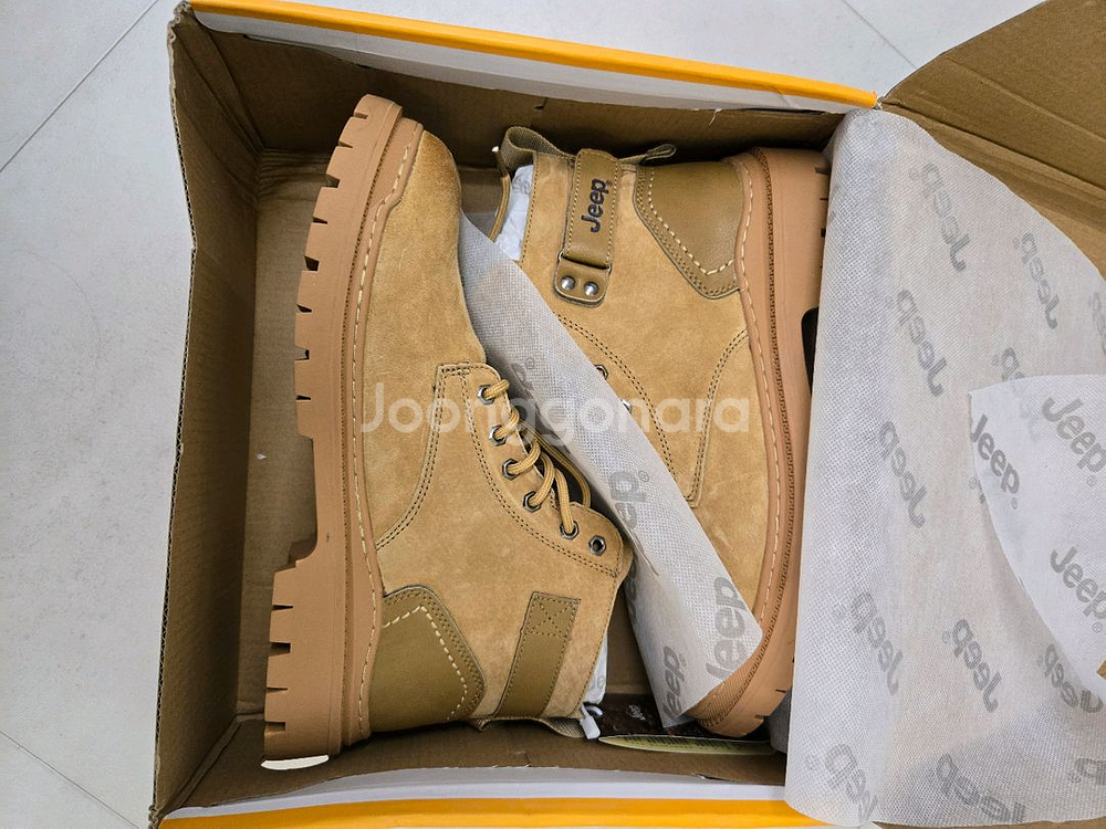 Jeep 가죽 부츠 워커 265mm 브라운 새제품--2