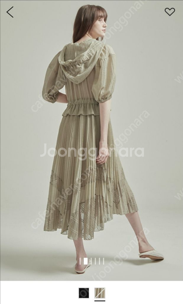 오브제 플리츠 후드 원피스--0