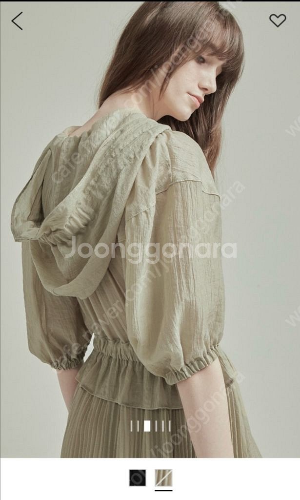 오브제 플리츠 후드 원피스--3