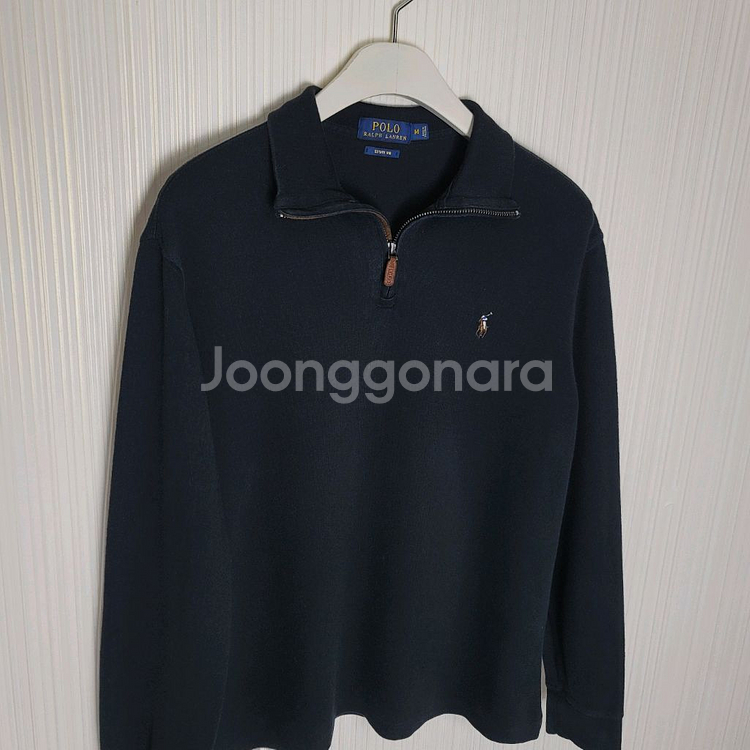 M 폴로 에스테이트립 하프집업 니트맨투맨 블랙 티셔츠--0