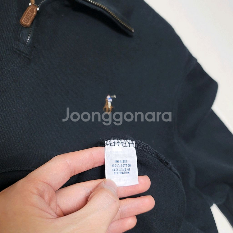 M 폴로 에스테이트립 하프집업 니트맨투맨 블랙 티셔츠--7