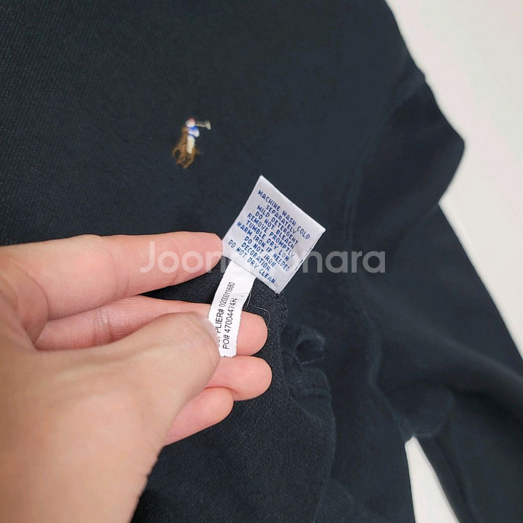 M 폴로 에스테이트립 하프집업 니트맨투맨 블랙 티셔츠--6