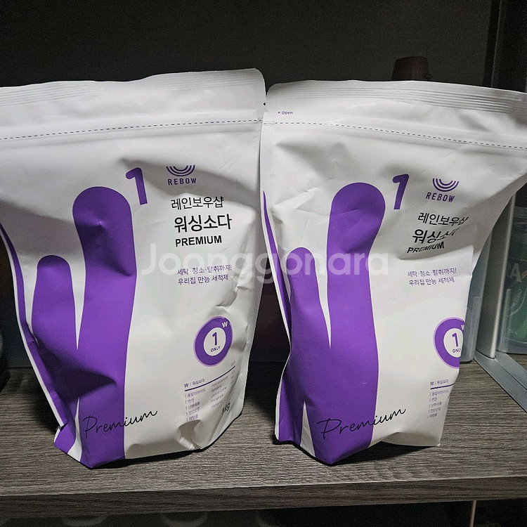 레인보우샵 워싱소다 프리미엄 세탁·청소·탈취 만능세제 1kg x 2개 판매해요--0