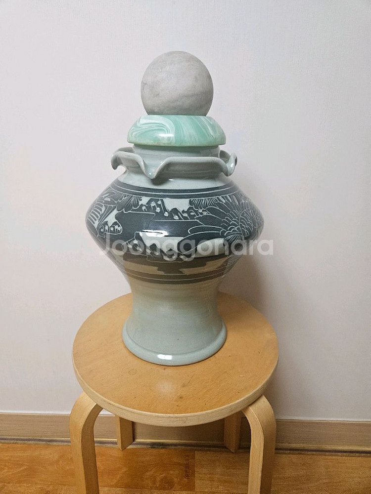 도자기 화병 장식의자포함--1