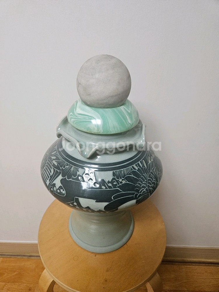 도자기 화병 장식의자포함--2