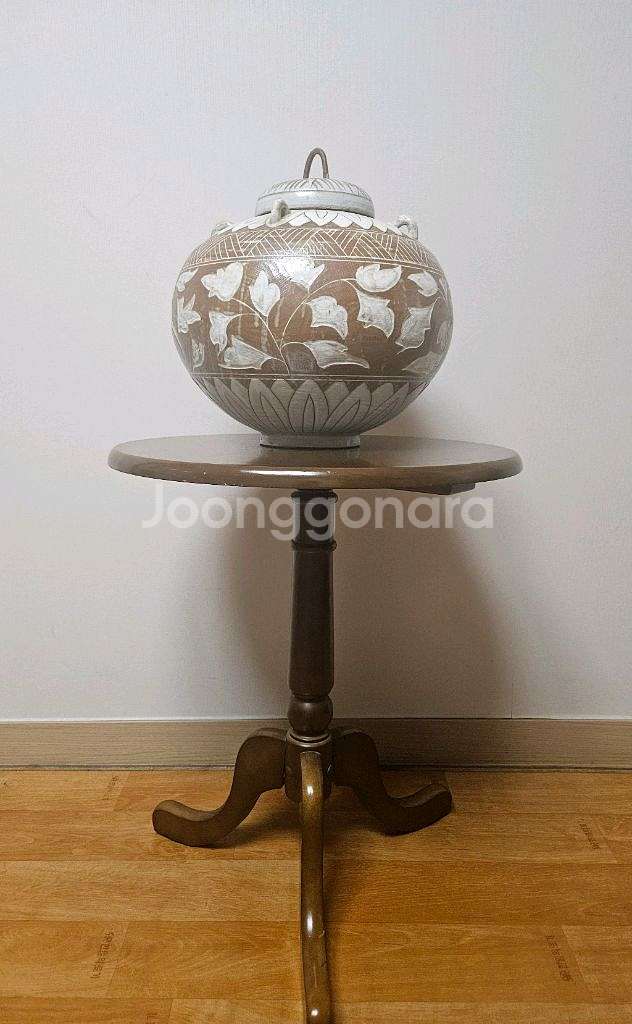 달항아리형 도자기 콘솔테이블 포함--0