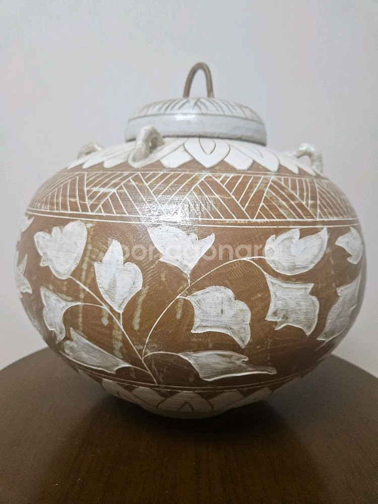 달항아리형 도자기 콘솔테이블 포함--2