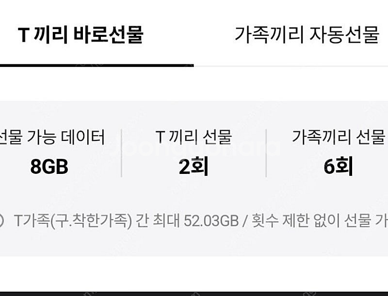 Skt 데이터 2gb--0