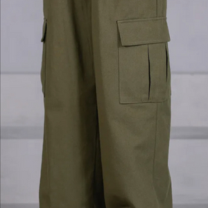 마카사이트 와이드 카고 팬츠 카키 s