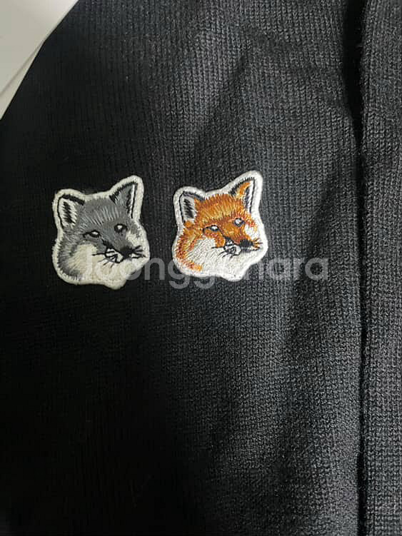 메종키츠네 더블 폭스 로고 가디건s--0