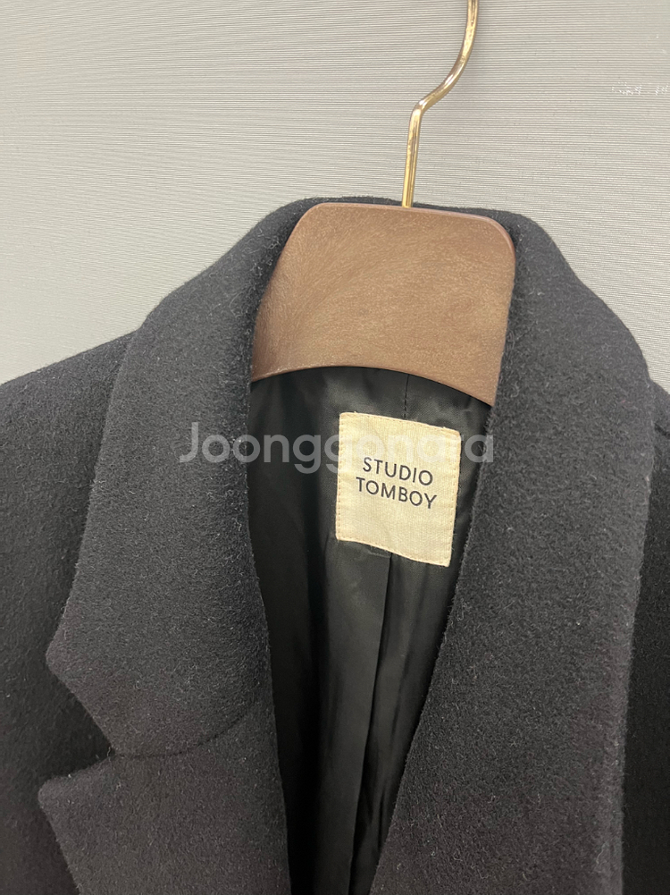 스튜디오 톰보이 블랙 롱코트--5