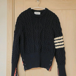 [ 2Size ] 톰브라운 네이비 아란 케이블 니트