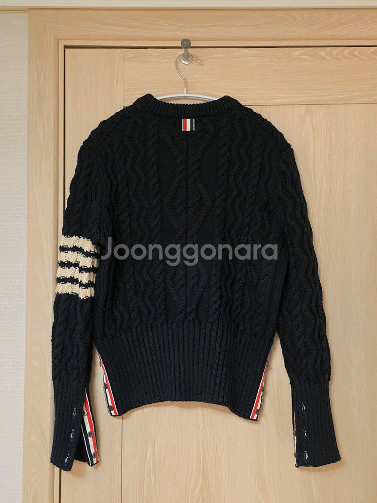 [ 2Size ] 톰브라운 네이비 아란 케이블 니트--6