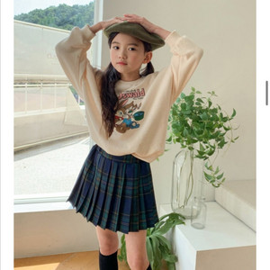 모모앤 체크 플리츠 스커트 17사이즈 9-10세 주름치