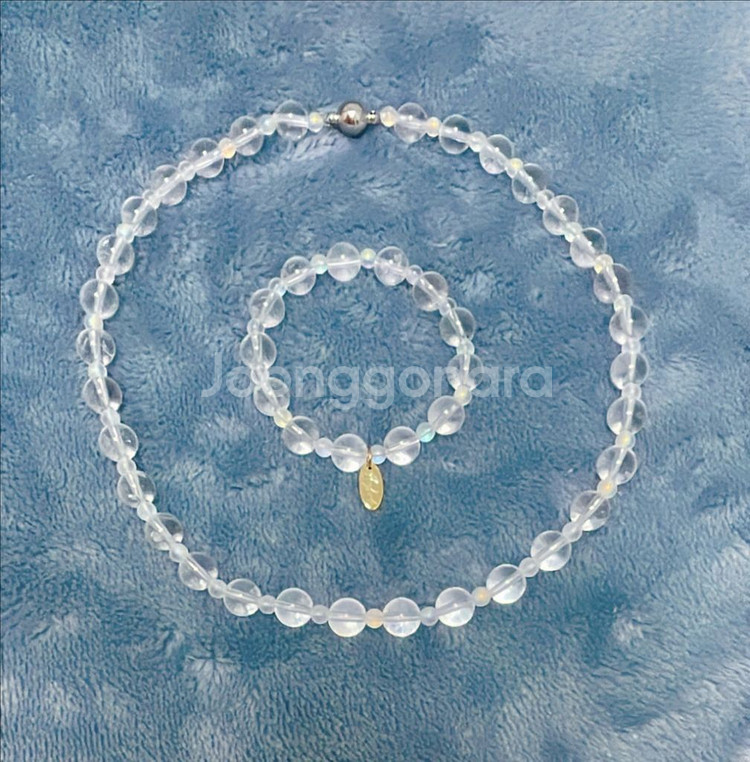 백수정 목걸이,팔찌 세트--0