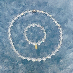 백수정 목걸이,팔찌 세트