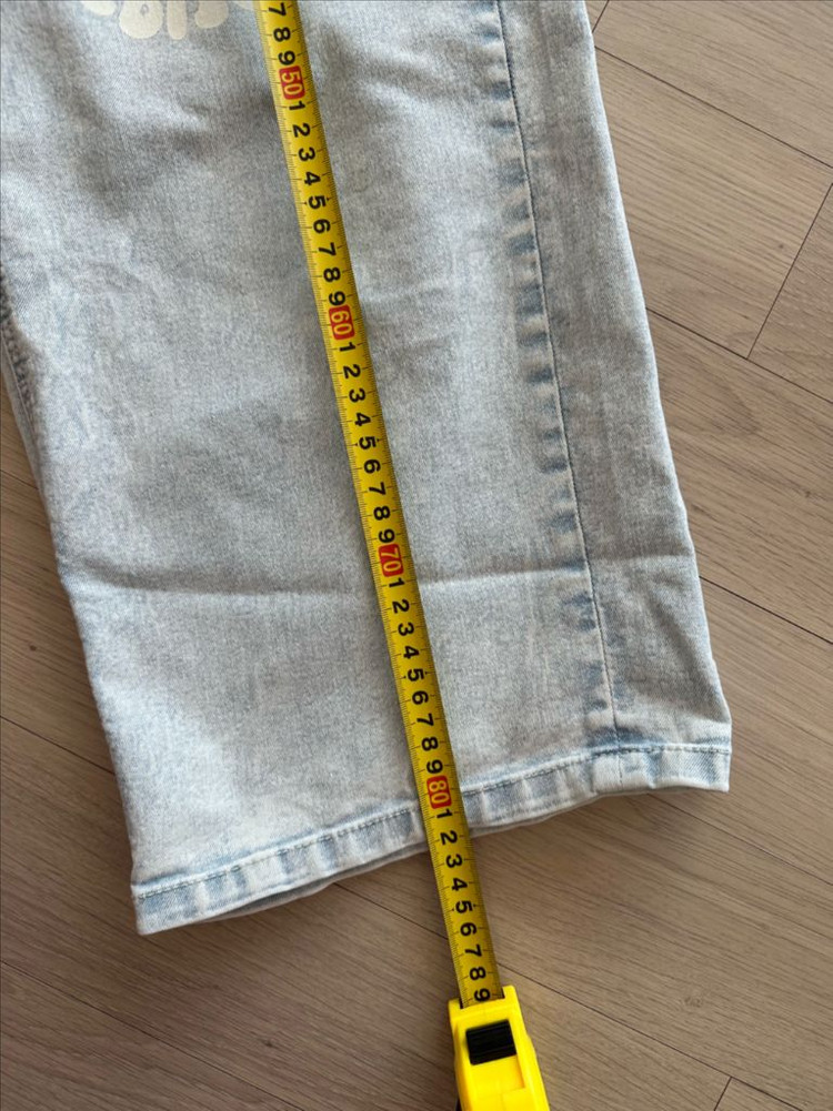 아이스비스킷 IB플라워 와이드 데님 155 연청 청바지--8