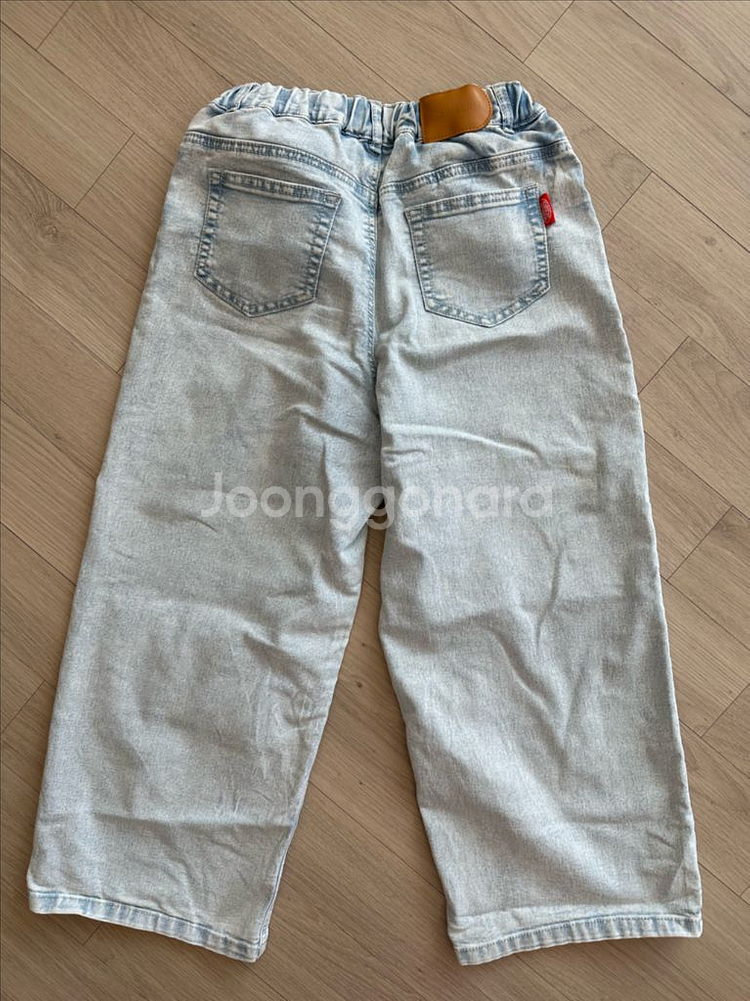 아이스비스킷 IB플라워 와이드 데님 155 연청 청바지--9