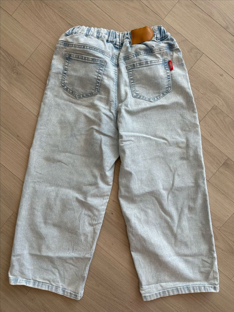 아이스비스킷 IB플라워 와이드 데님 155 연청 청바지--9