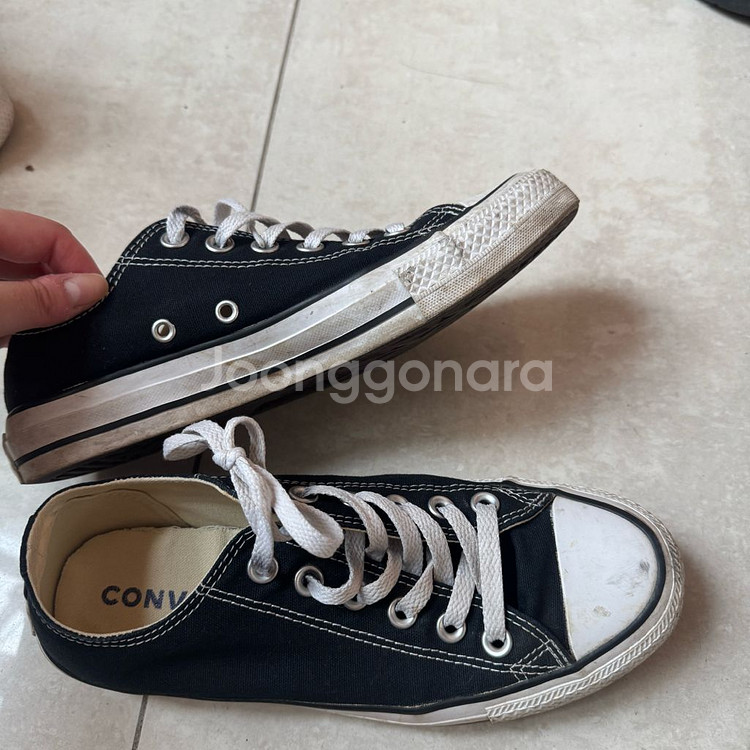 240 컨버스 척테일러 올스타 로우 스니커즈 블랙--1