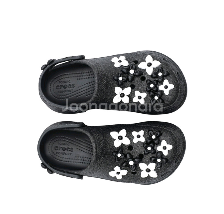 크록스xSMFK 콜라보 클로그 블랙글리터220--6