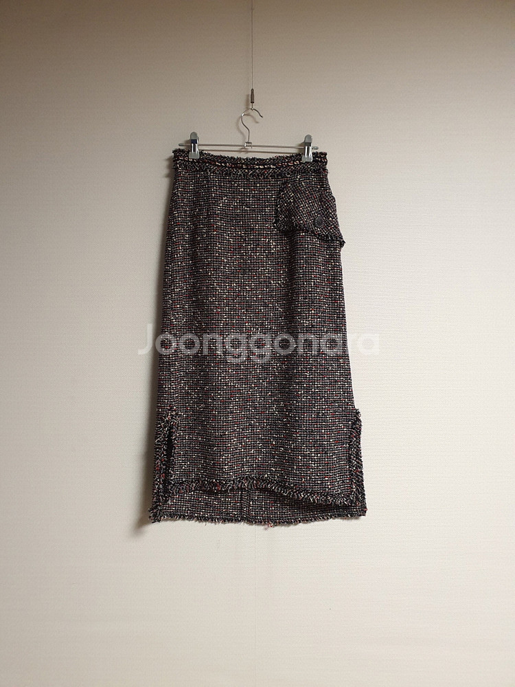 타임 time 데님 블록 트위드 자켓 + 스커트 셋업 55 사이즈--7