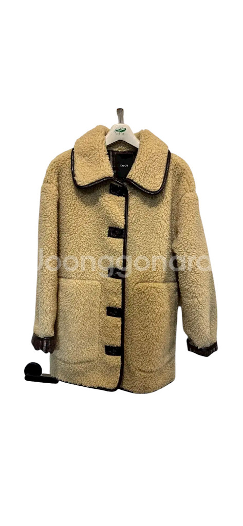 En or 엔오르 오버핏 퍼 코트--2