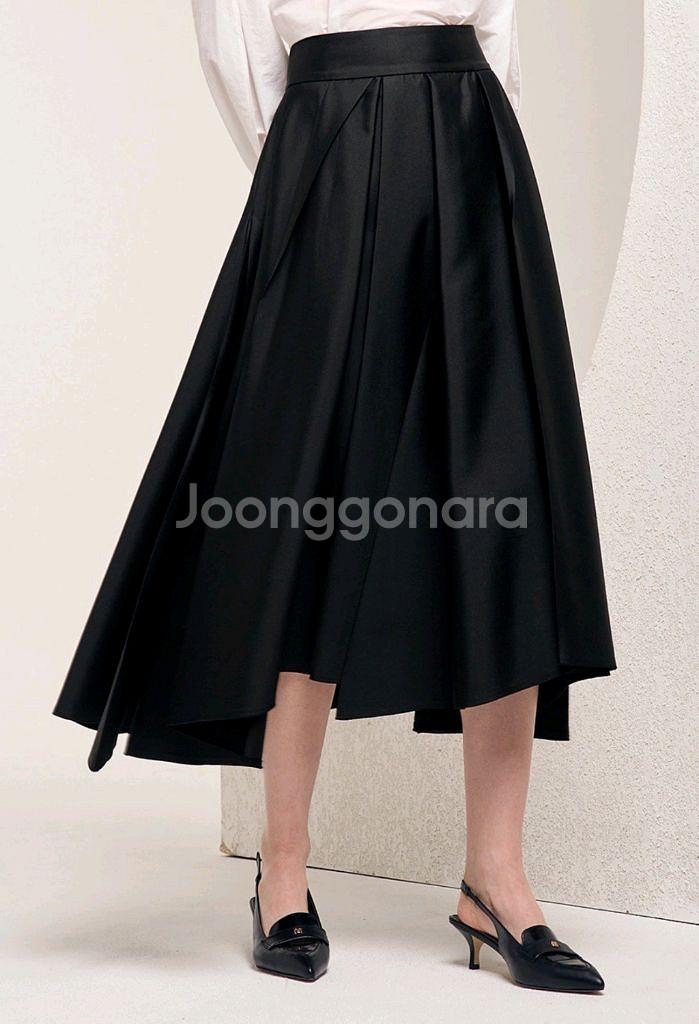 마인 실크 블렌드 플리츠스커트44 랑방 더캐시미어 타임--2