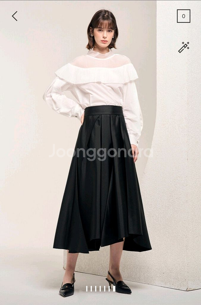 마인 실크 블렌드 플리츠스커트44 랑방 더캐시미어 타임--0