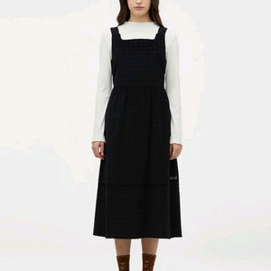 써스데이아일랜드 체크 코듀로이 뷔스티에 원피스/M