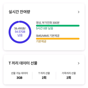 SK데이터 2기가 팝니다
