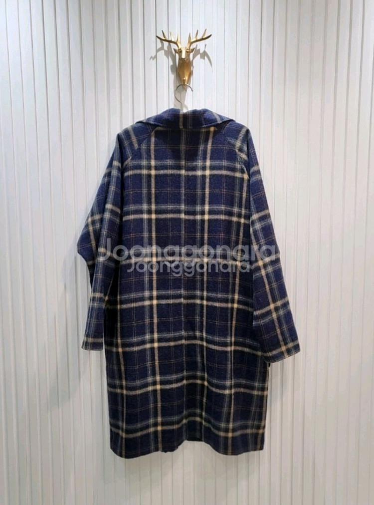 체크 오버핏 롱자켓 (F)--2