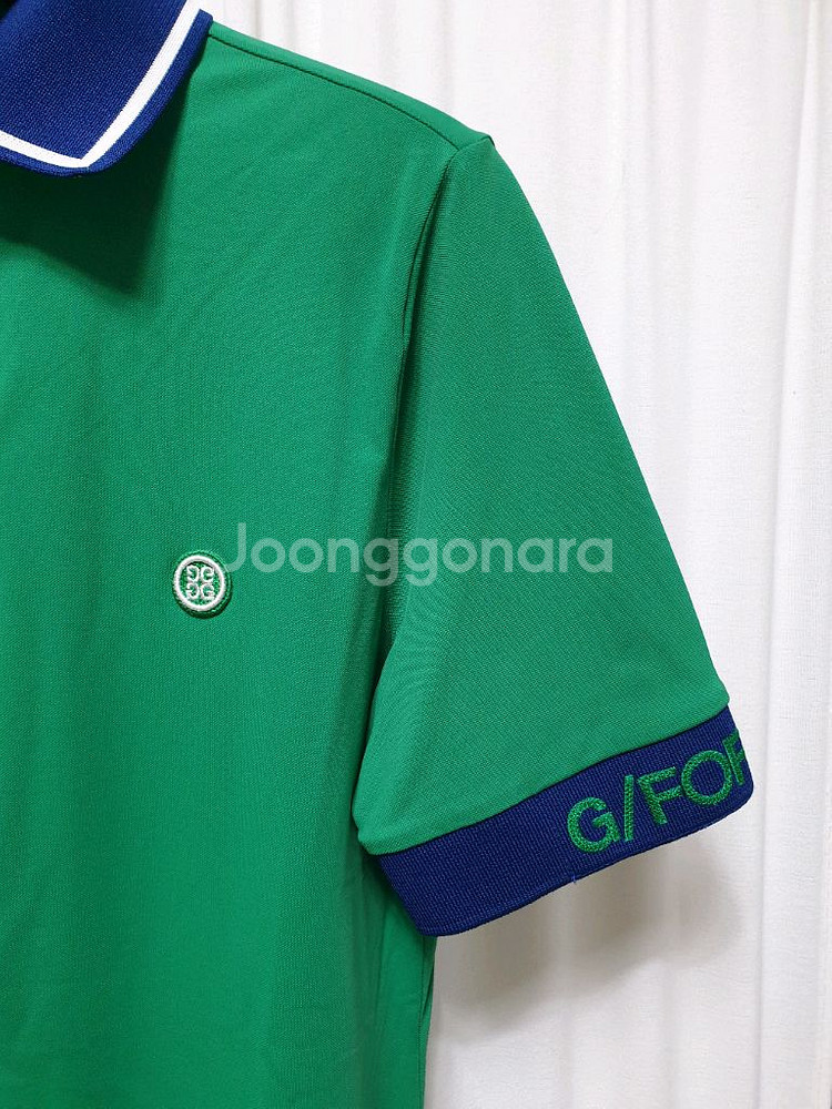 지포어 G/FORE 골프 여성 투톤 칼라 피케 폴로 티셔츠/M--1