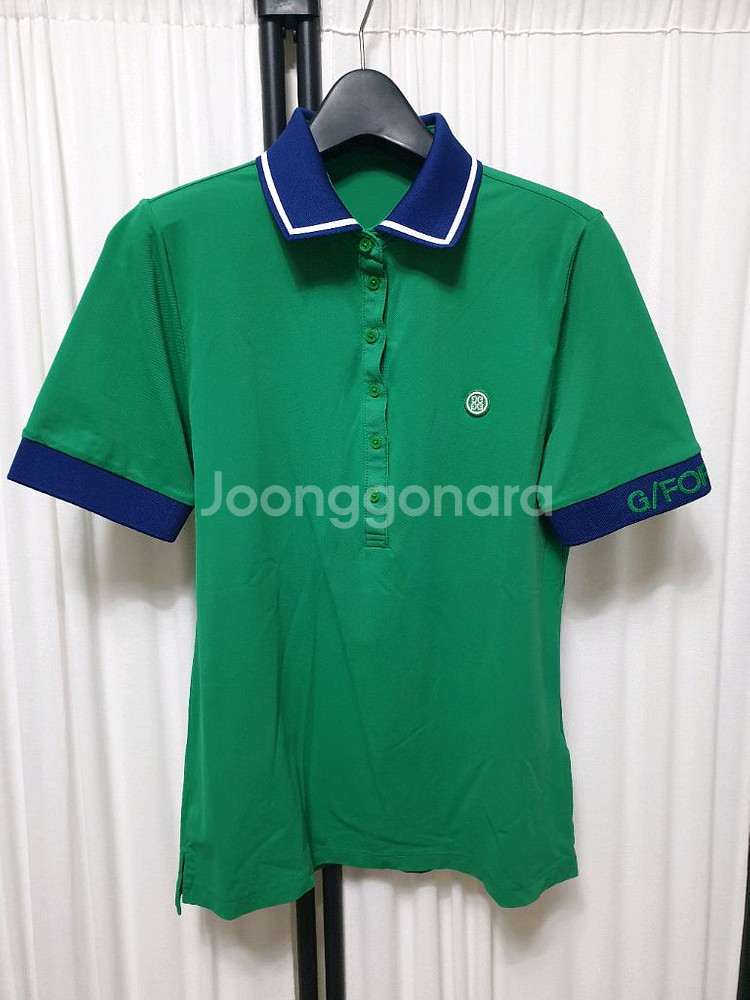 지포어 G/FORE 골프 여성 투톤 칼라 피케 폴로 티셔츠/M--0