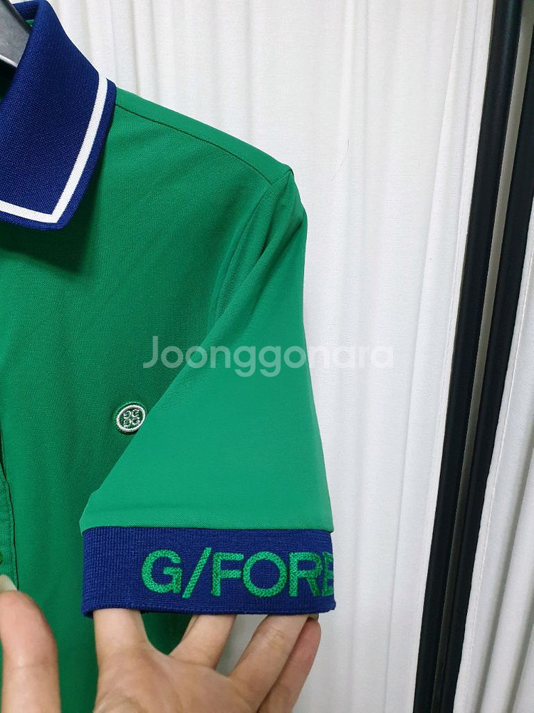 지포어 G/FORE 골프 여성 투톤 칼라 피케 폴로 티셔츠/M--2