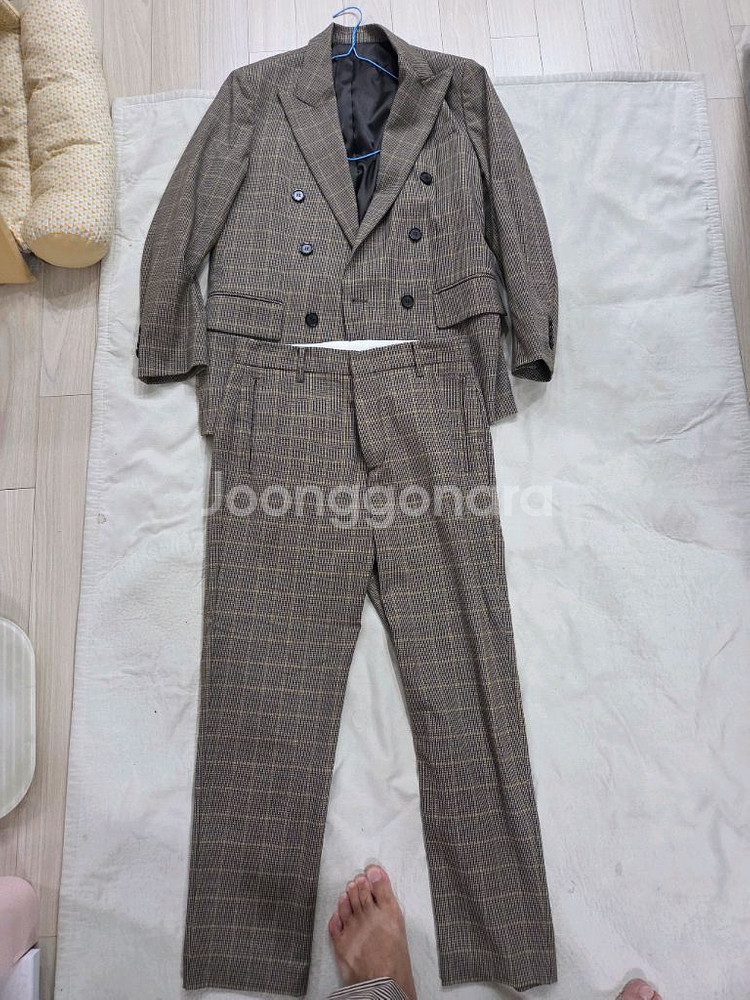 시스템옴므 정품 체크 브라운 셋업 32,100사이즈--0