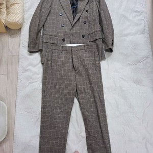 시스템옴므 정품 체크 브라운 셋업 32,100사이즈