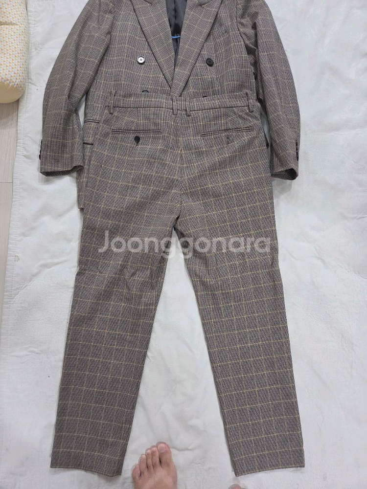 시스템옴므 정품 체크 브라운 셋업 32,100사이즈--5