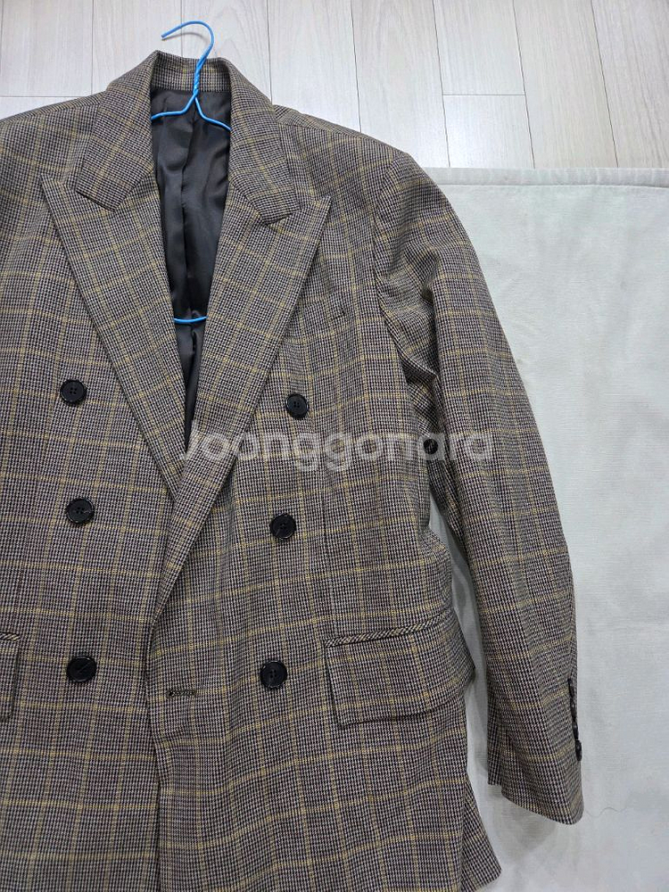 시스템옴므 정품 체크 브라운 셋업 32,100사이즈--2