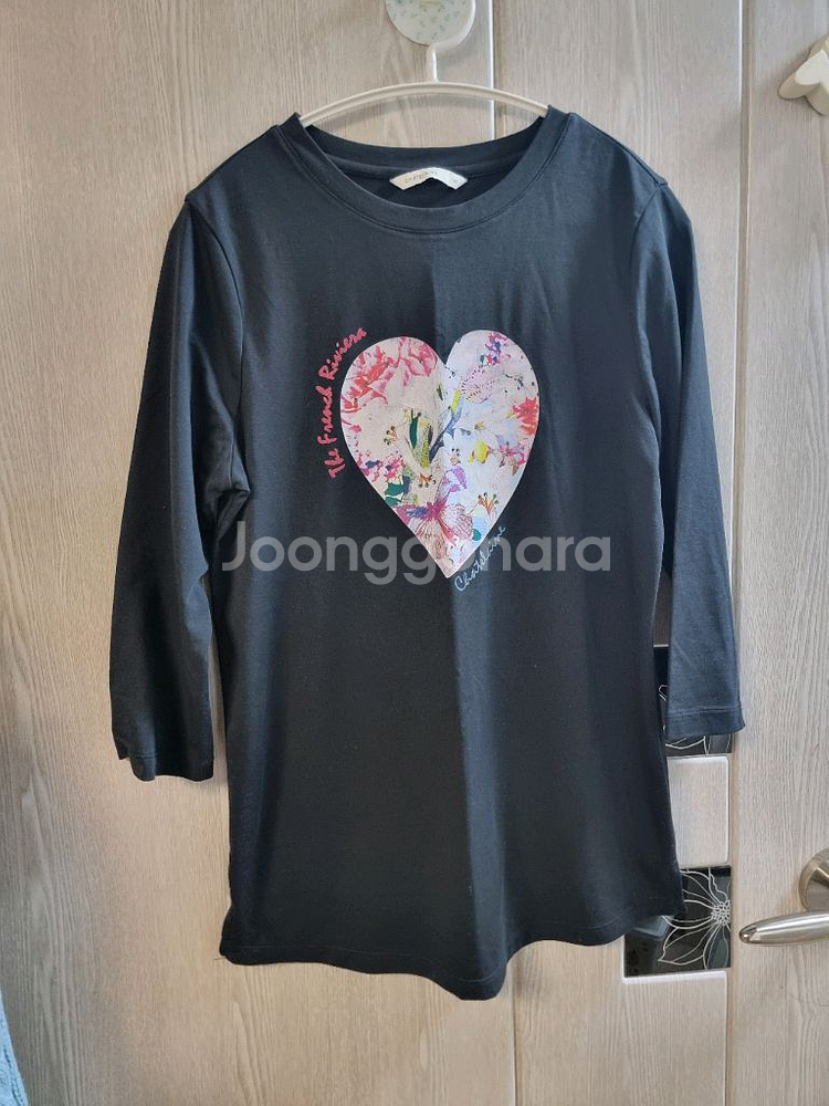 브랜드* 하트 프린트 티셔츠 S--0