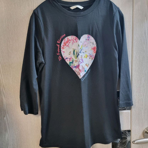 브랜드* 하트 프린트 티셔츠 S