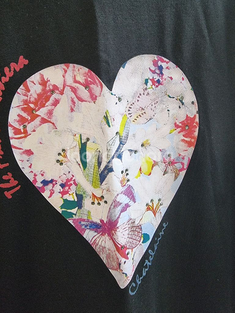 브랜드* 하트 프린트 티셔츠 S--2